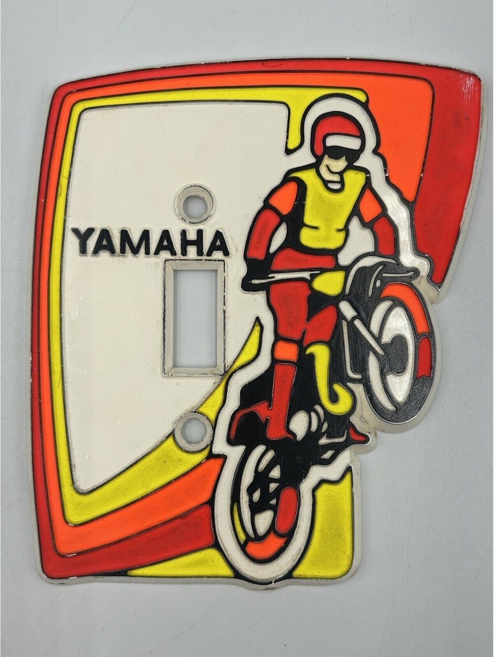 Vintage 1970s Yamaha Motocross Dirt Bike Light Switch Cover Wall Plate Retro